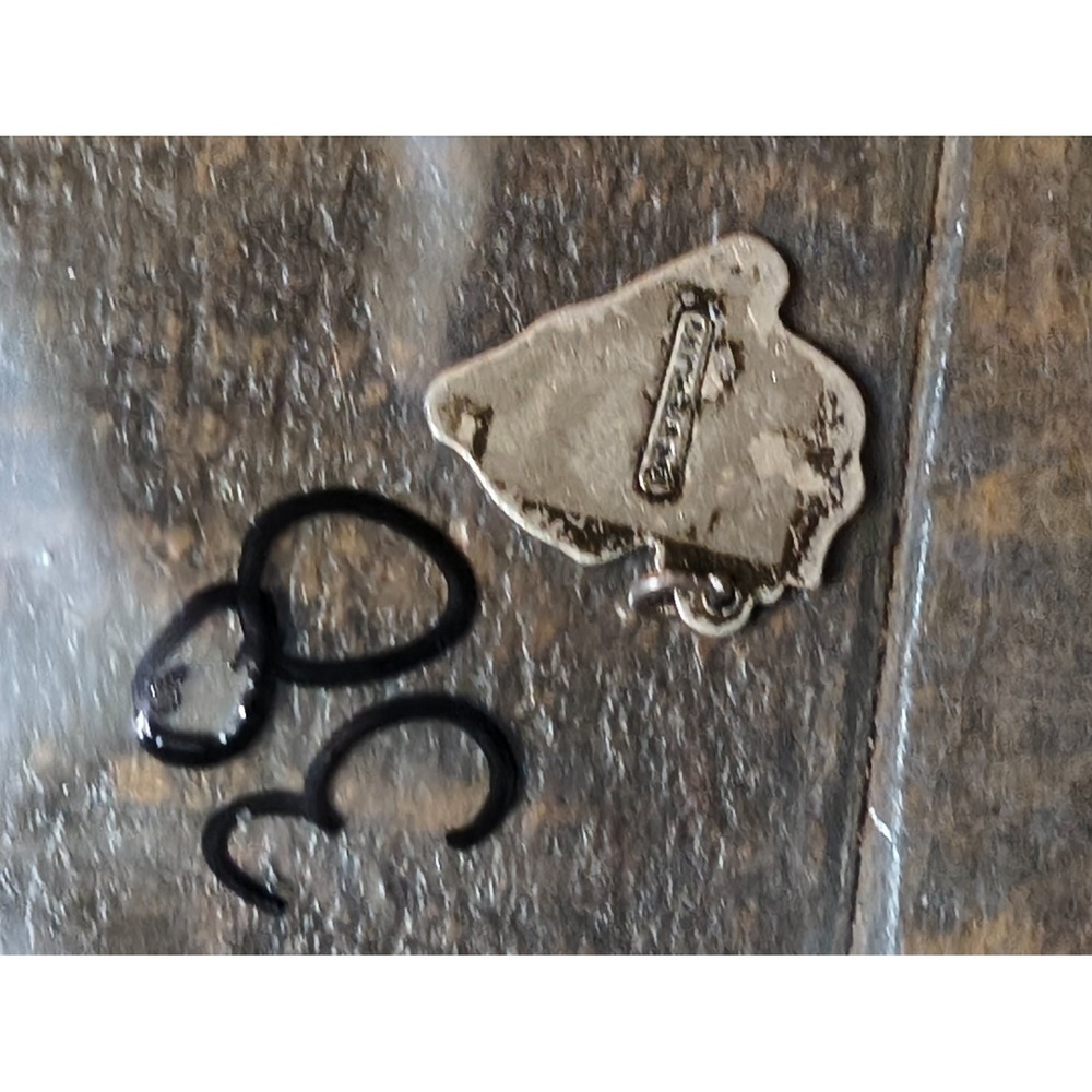 Vintage South Carolina State Map Travel Souvenir Charm 925 Sterling Silver - Picture 2 of 2